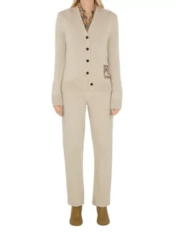 Check Label Wool Cardigan