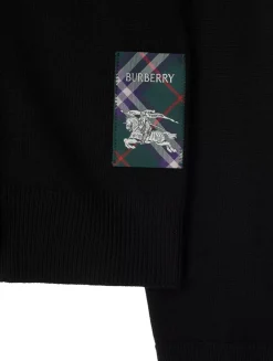 Check Label Wool Cardigan