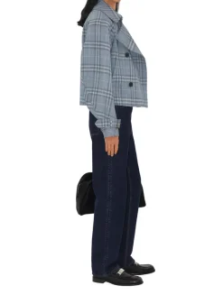 Check Silk Blend Trench Jacket