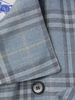 Check Silk Blend Trench Jacket