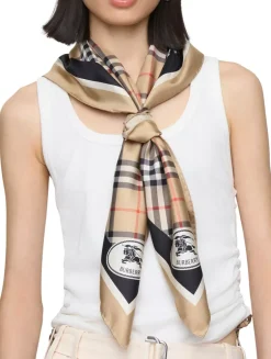 Check Silk Scarf