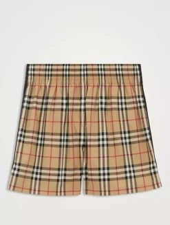 Check Stretch Cotton Shorts