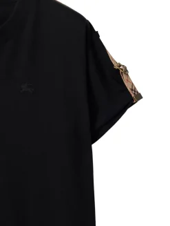 Check Trim Cotton T-shirt Dress