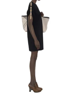 Check Trim Cotton T-shirt Dress