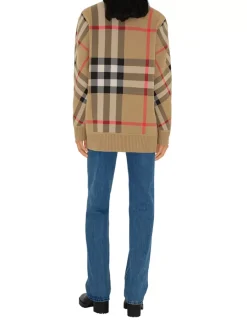 Check Wool Blend Cardigan