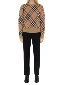 Check Wool Mohair Blend Sweater