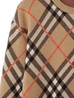 Check Wool Mohair Blend Sweater