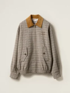 Checked Double Weave Blouson Jacket