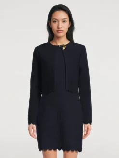 Cherry Blossoms-Embossed Cardigan