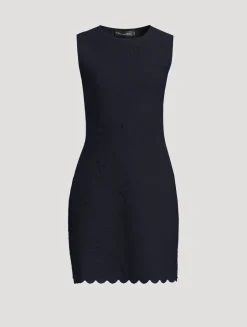 Cherry Blossoms-Embossed Mini Dress