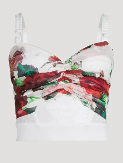 Chiffon Corset In Rose Print