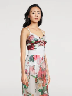 Chiffon Corset In Rose Print