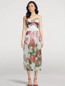 Chiffon Corset In Rose Print