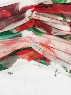 Chiffon Corset In Rose Print