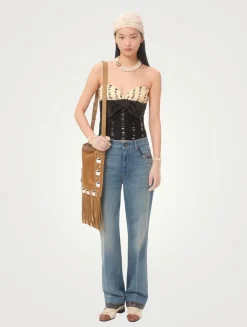 Chiffon Strapless Top In Plusdepois Print