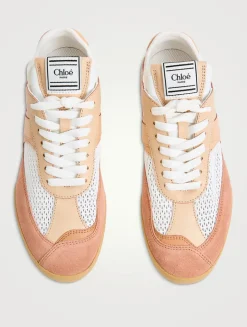Chloé Kick Leather And Mesh Sneakers