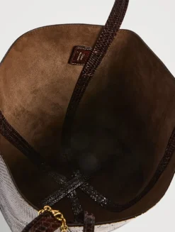 Chloé Spin Python-Embossed Leather Tote Bag