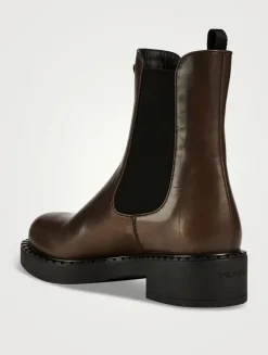 Chocolate Leather Chelsea Boots