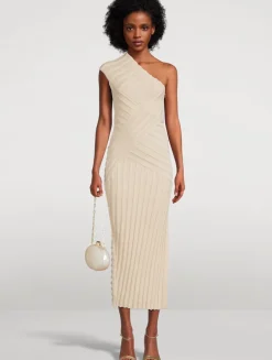 Cielo One-Shoulder Knit Midi Dress