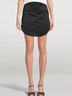 Circle Satin Mini Skirt