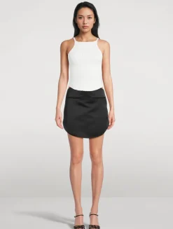 Circle Satin Mini Skirt