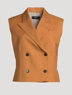 City Twill Double-Breasted Vest