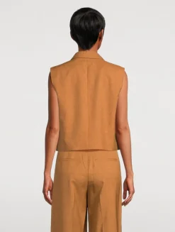 City Twill Double-Breasted Vest