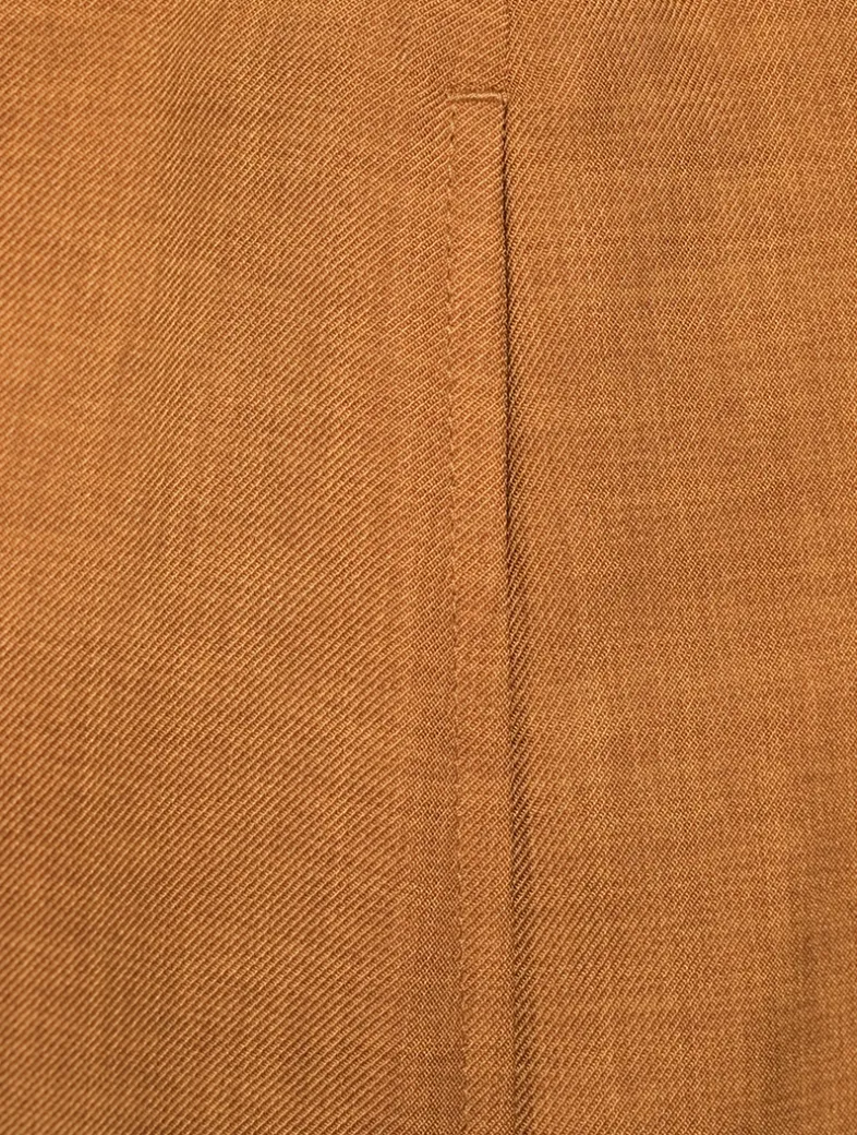 City Twill Pleated Wide-Leg Trousers