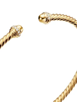Classic Cablespira® Bracelet In 18k Yellow Gold With Diamonds, 3mm