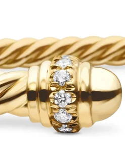 Classic Cablespira® Bracelet In 18k Yellow Gold With Diamonds, 3mm