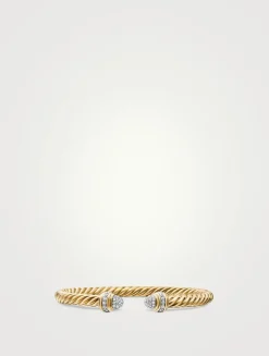 Classic Cablespira® Bracelet In 18k Yellow Gold With Diamonds, 5mm