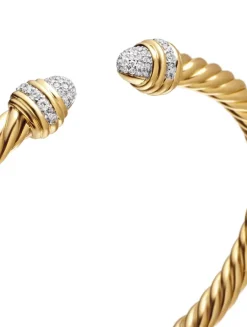 Classic Cablespira® Bracelet In 18k Yellow Gold With Diamonds, 5mm