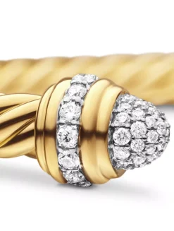 Classic Cablespira® Bracelet In 18k Yellow Gold With Diamonds, 5mm