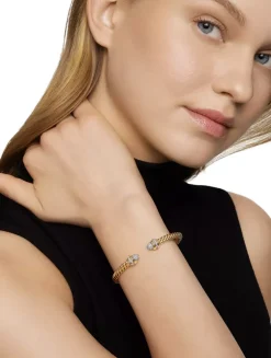 Classic Cablespira® Bracelet In 18k Yellow Gold With Diamonds, 5mm