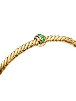 Classic Cablespira® Station Bracelet In 18k Yellow Gold With Pavé Rubies, 3mm