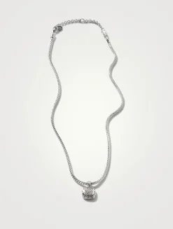 Classic Chain Sterling Silver Enhancer Necklace With Pavé Diamonds