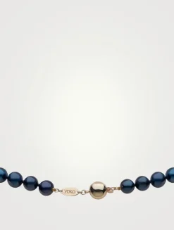 Classic 18K Gold Black Freshwater Pearl Necklace