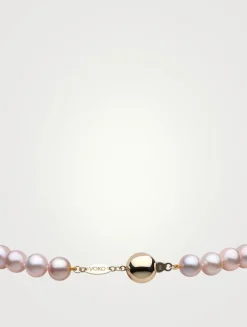 Classic 18K Gold Pink Freshwater Pearl Necklace