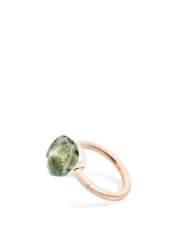 Classic Nudo 18K White And Rose Gold Ring With Prasiolite