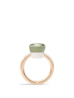 Classic Nudo 18K White And Rose Gold Ring With Prasiolite