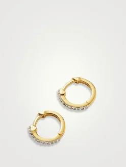 Classic Pavé Huggie Hoop Earrings
