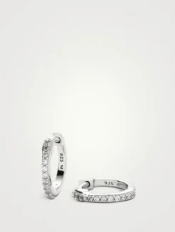 Classic Pavé Huggie Hoop Earrings