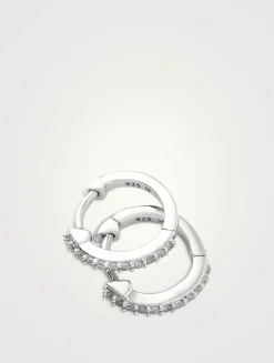 Classic Pavé Huggie Hoop Earrings