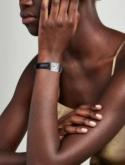 Classics Carrée Croc-Embossed Leather Strap Watch