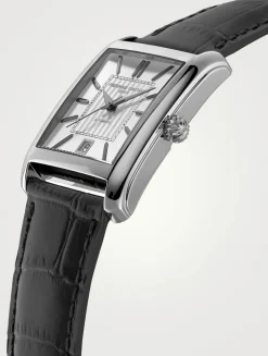 Classics Carrée Leather Strap Watch