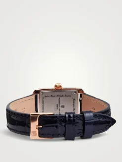 Classics Carrée Quartz Leather Strap Watch