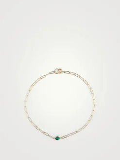 Classique 14K Gold Birthstone Bracelet With Emerald
