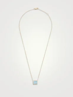 Cléo Grande 14K Gold Chain Necklace With Blue Topaz