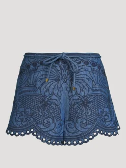 Coco Embroidered Denim Shorts