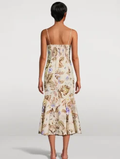 Coco Tie-Front Mermaid Dress In Floral Print